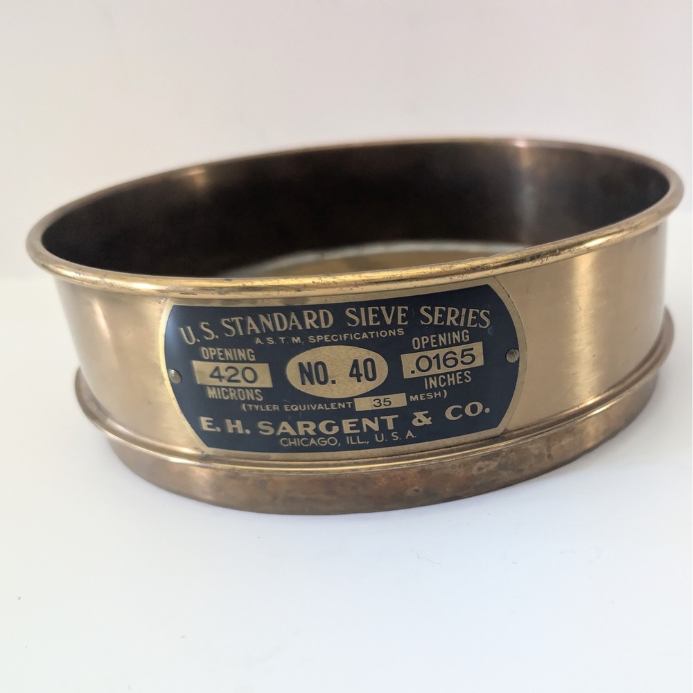 Vintage EH Sargent Co Brass Lab Sieve No 40 420 Microns US Standard Series 8in